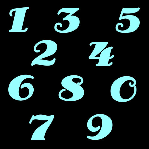 Zahlen Aufkleber Klebezahlen Ziffern Sticker 1 bis 200 Stück SA-11 Hellblau