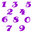 Zahlen Aufkleber Klebezahlen Ziffern Sticker 1 bis 200 Stück SA-11 Lila