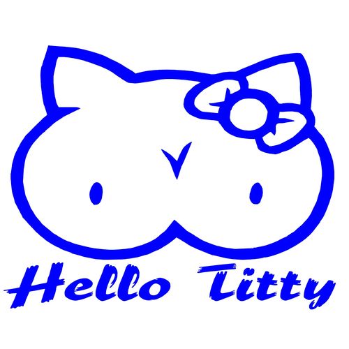 Hello Titty - Fun Aufkleber Shocker Sticker Größe Mittel 20 x 25 cm F0002