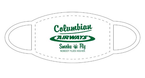 Columbian Airways FUN Shirt Gesichtsmaske Mund Nasen Schutz Weiß F0004