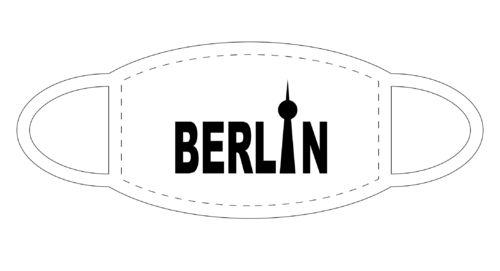 Berlin FUN Shirt Gesichtsmaske Mund Nasen Schutz Weiß F0050
