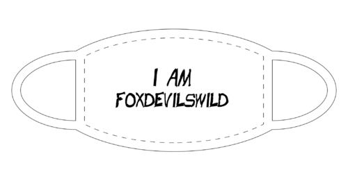 I AM FOXDEVILSWILD FUN Shirt Gesichtsmaske Mund Nasen Schutz Weiß F0161