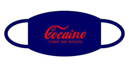 Cocaine FUN Gesichtsmaske Mund Nasen Schutz Navy F0008
