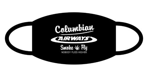 Columbian Airways FUN Gesichtsmaske Mund Nasen Schutz Schwarz F0004