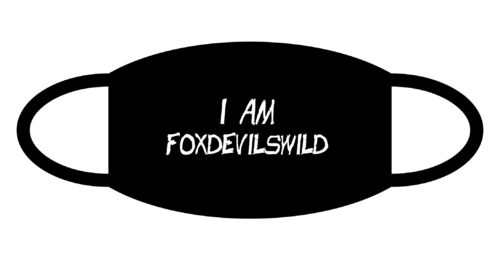 I AM FOXDEVILSWILD FUN Gesichtsmaske Mund Nasen Schutz Schwarz F0161