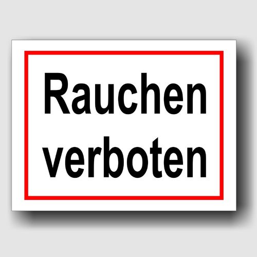 Rauchen verboten - Hinweisschild Aluminium Weiß/Rot/Schwarz - HS0003-1