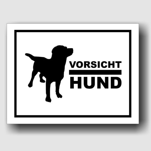 Vorsicht Hund - Hinweisschild Aluminium HS0005 Weiß/Schwarz