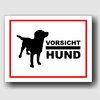 Vorsicht Hund - Hinweisschild Aluminium HS0005 Weiß/Rot/Schwarz