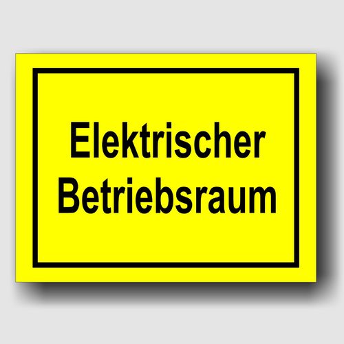 Elektrischer Betriebsraum - Hinweisschild Aluminium HS0015 Gelb/Schwarz