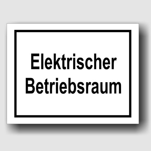 Elektrischer Betriebsraum - Hinweisschild Aluminium HS0015 Weiß/Schwarz