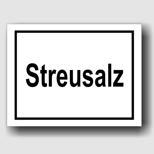 Streusalz - Hinweisschild Aluminium HS0023-1 Weiß/Schwarz