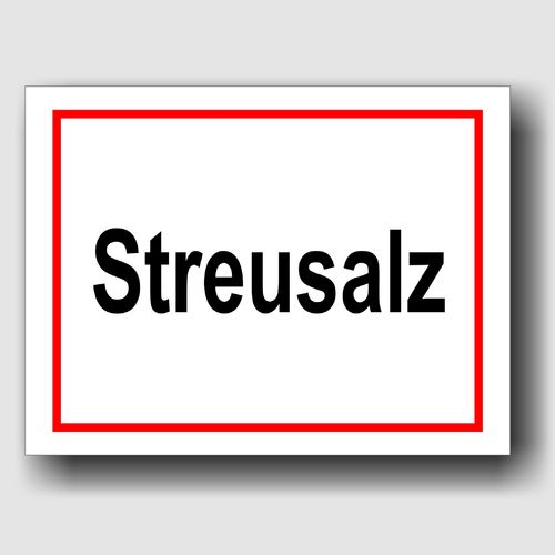Streusalz - Hinweisschild Aluminium HS0023-1 Weiß/Rot/Schwarz