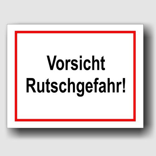 Vorsicht Rutschgefahr - Hinweisschild Aluminium HS0025 Weiß/Rot/Schwarz
