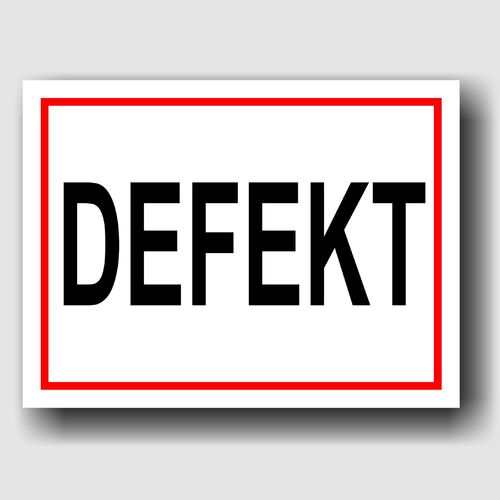DEFEKT - Hinweisschild Aluminium HS0028 Weiß/Rot/Schwarz