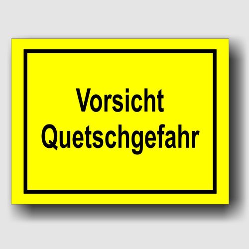 Quetschgefahr - Hinweisschild Aluminium HS0021 Gelb/Schwarz