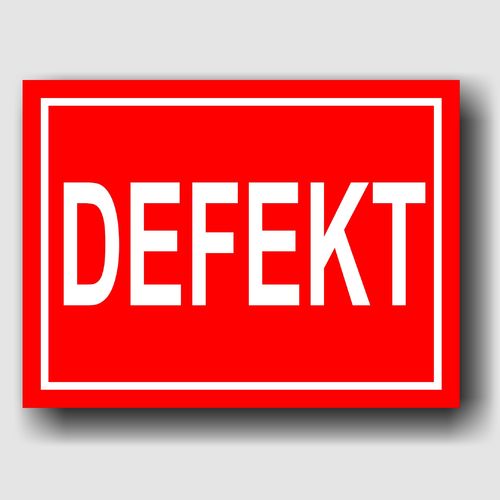 DEFEKT - Hinweisschild Aluminium HS0028 Rot/Weiß