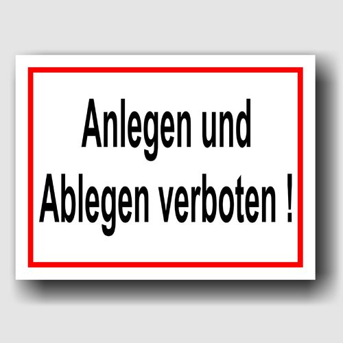 Anlegen und Ablegen verboten! - Hinweisschild Aluminium HS0035 Weiß/Rot/Schwarz
