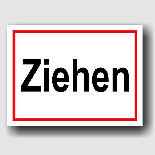 Ziehen - Hinweisschild Aluminium HS0047 Weiß/Rot/Schwarz