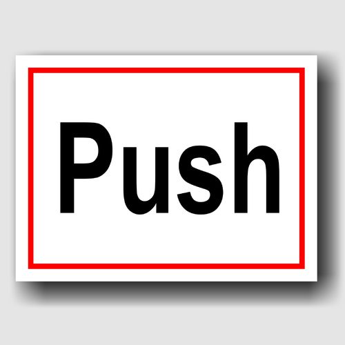 Push - Hinweisschild Aluminium HS0050 Weiß/Rot/Schwarz