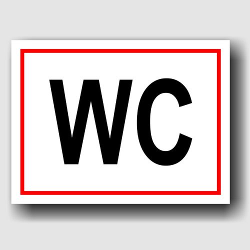 WC - Hinweisschild Aluminium HS0063 Weiß/Rot/Schwarz