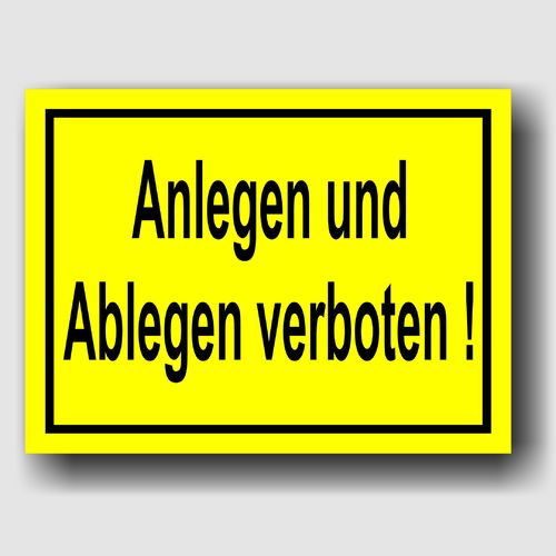 Anlegen und Ablegen verboten! - Hinweisschild Aluminium HS0035 Gelb/Schwarz