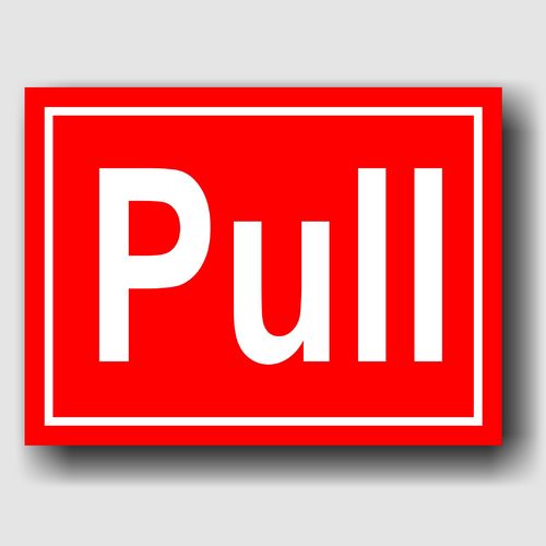 Pull - Hinweisschild Aluminium HS0049 Rot/Weiß
