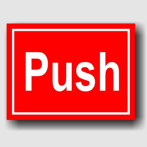 Push - Hinweisschild Aluminium HS0050 Rot/Weiß