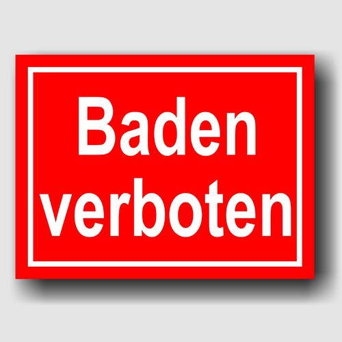 Baden verboten - Hinweisschild Aluminium HS0057 Rot/Weiß