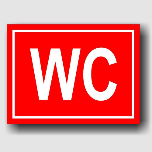 WC - Hinweisschild Aluminium HS0063 Rot/Weiß