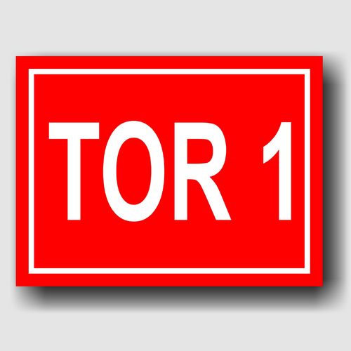 Tor 1 - Hinweisschild Aluminium HS0066 Rot/Weiß