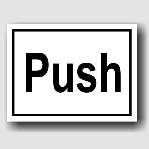 Push - Hinweisschild Aluminium HS0050 Schwarz/Weiß