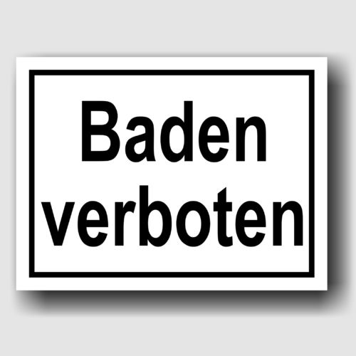 Baden verboten - Hinweisschild Aluminium HS0057 Schwarz/Weiß