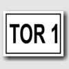 Tor 1 - Hinweisschild Aluminium HS0066 Schwarz/Weiß