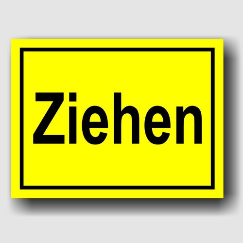 Ziehen - Hinweisschild Aluminium HS0047 Gelb/Schwarz