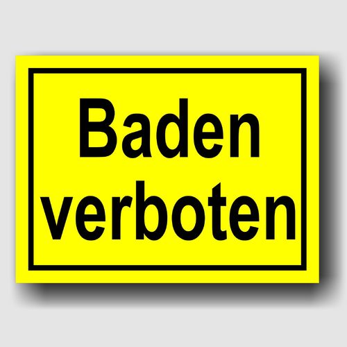 Baden verboten - Hinweisschild Aluminium HS0057 Gelb/Schwarz