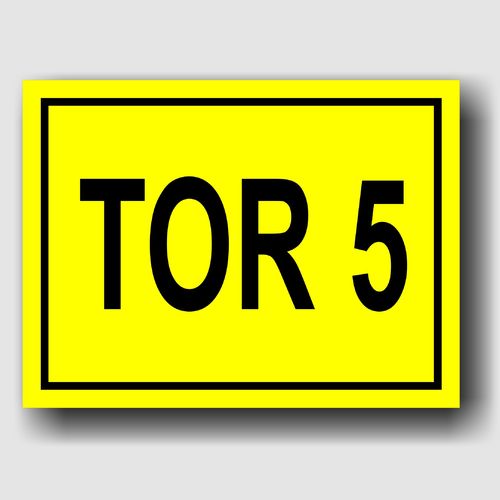Tor 5 - Hinweisschild Aluminium HS0070 Gelb/Schwarz
