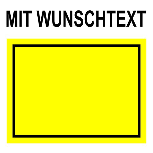 Wunschtext - Hinweisschild Aluminium Gelb/Schwarz - HS-WT
