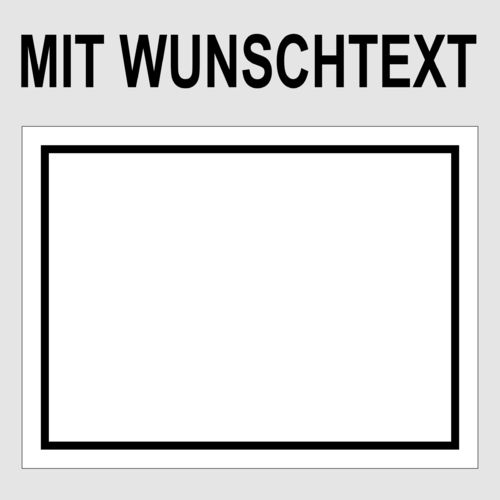 Wunschtext - Hinweisschild Aluminium Weiß/Schwarz - HS-WT
