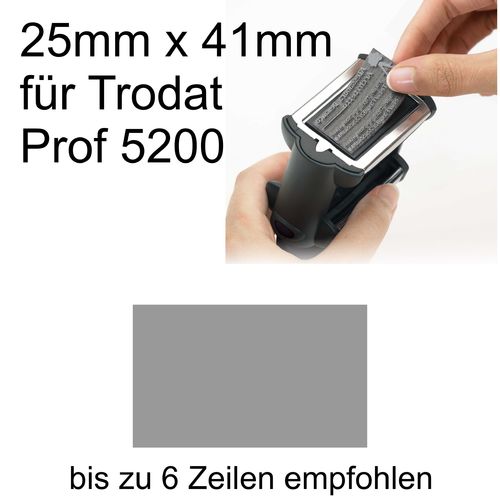 Textplatte 24x41mm für Trodat Professional 5200 / Shiny Heavy Duty H-6000 nach Ihrer Grafik-Vorlage