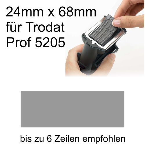 Textplatte 24x68mm für Trodat Professional 5205 nach Ihrer Grafik-Vorlage