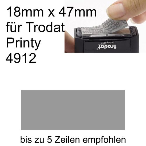 Textplatte 18x47mm für Trodat Printy 4912 nach Ihrer Grafik-Vorlage