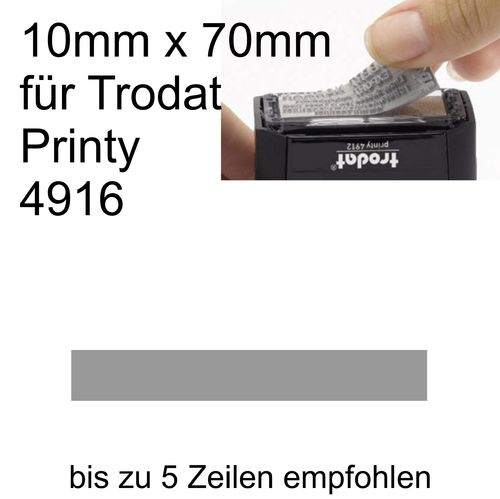 Textplatte 10x70mm für Trodat Printy 4916 nach Ihrer Grafik-Vorlage