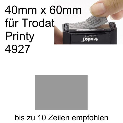 Textplatte 40x60mm für Trodat Printy 4927 nach Ihrer Grafik-Vorlage
