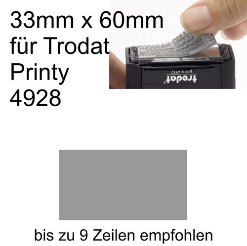 Textplatte 33x60mm für Trodat Printy 4928 nach Ihrer Grafik-Vorlage
