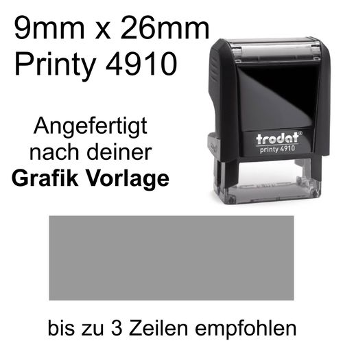 Trodat Printy 4910 26x9mm mit Textplatte nach Ihrer Vorlage als PDF, JPG, PNG oder GIF