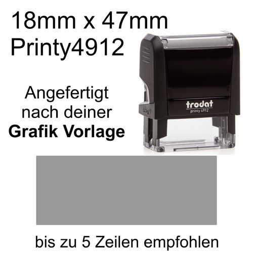 Trodat Printy 4912 47x18mm mit Textplatte nach Ihrer Vorlage als PDF, JPG, PNG oder GIF