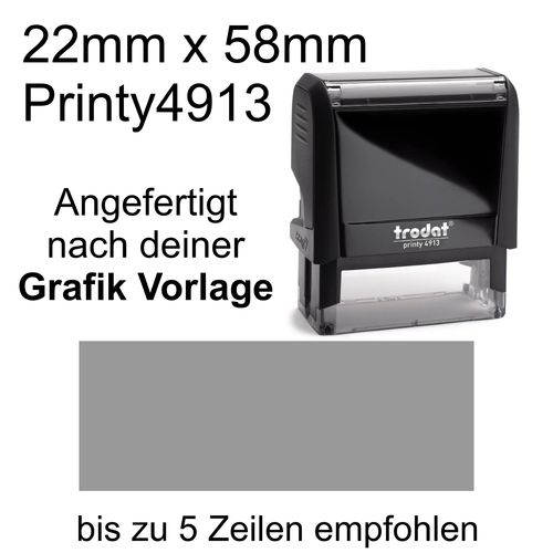 Trodat Printy 4913 58x22mm mit Textplatte nach Ihrer Vorlage als PDF, JPG, PNG oder GIF