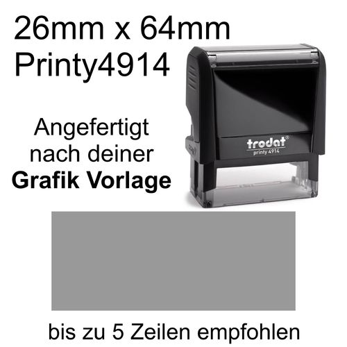 Trodat Printy 4914 64x26mm mit Textplatte nach Ihrer Vorlage als PDF, JPG, PNG oder GIF