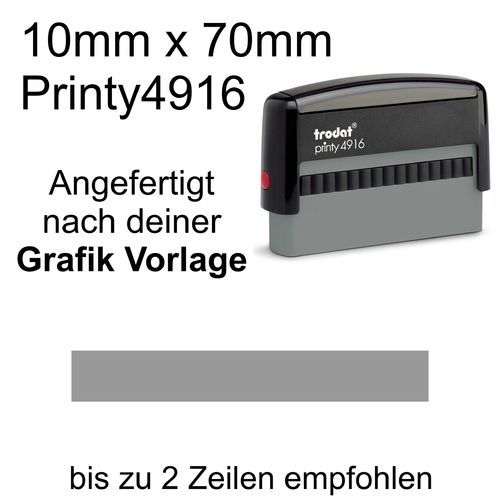 Trodat Printy 4916 70x10mm mit Textplatte nach Ihrer Vorlage als PDF, JPG, PNG oder GIF