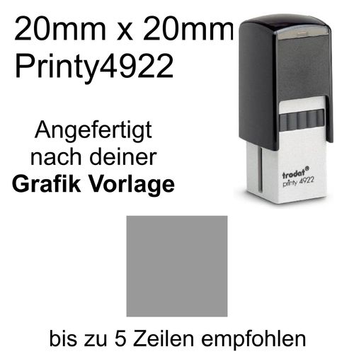Trodat Printy 4922 20x20mm mit Textplatte nach Ihrer Vorlage als PDF, JPG, PNG oder GIF